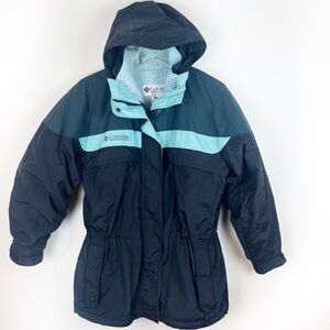 Vintage Women’s Columbia Ski Jacket 3 in 1 Black Green Medium Winter Colorblock